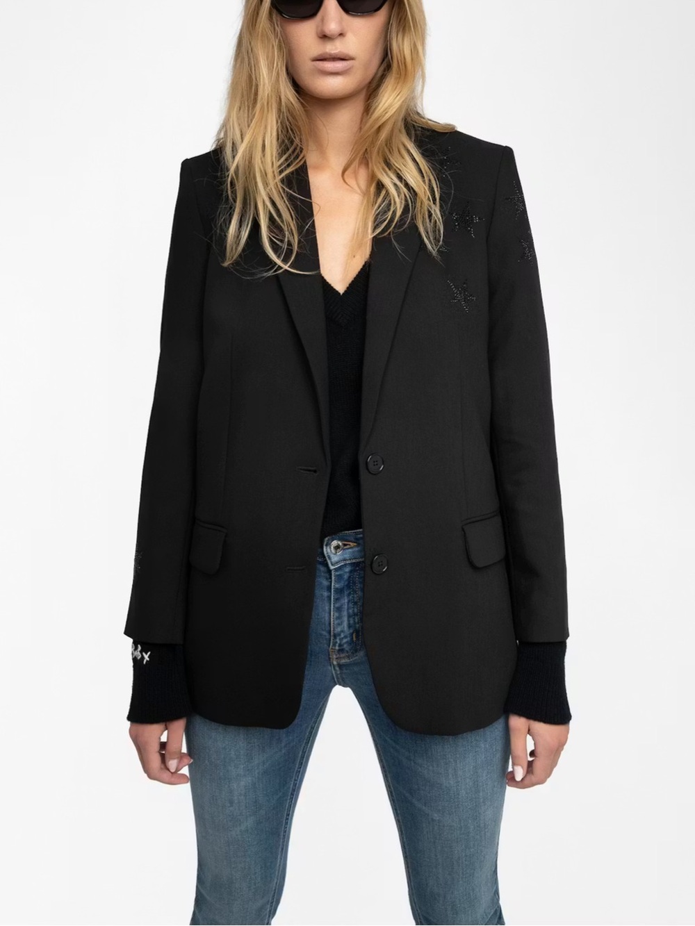 Zadig & Voltaire ‘Strass Star’ Single-Button Blazer